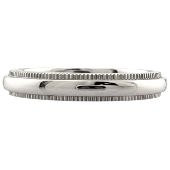 Pre-owned Tiffany & Co. Milgrain Ring, Pt950 Platinum, Women's, TIFFANY
